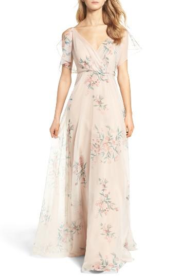 Hochzeit - Jenny Yoo Cassie Flutter Sleeve Surplice Gown