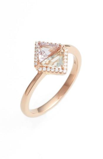 زفاف - Bonvy Levy Double Triangle Diamond Ring 