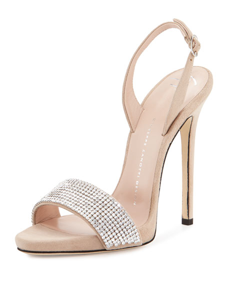 Wedding - Coline Crystal 110mm Sandal, Pallido