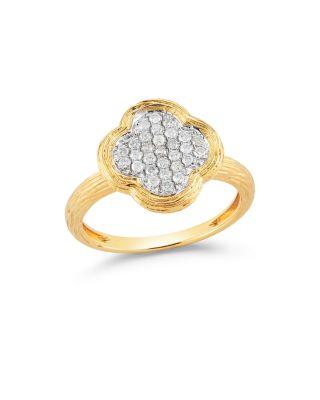زفاف - Bloomingdale&#039;s Diamond Clover Ring in Textured 14K Yellow Gold, .20 ct. t.w.