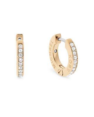 زفاف - Michael Kors Pav&eacute; Logo Huggie Earrings