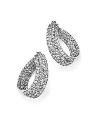 Mariage - Bloomingdale&#039;s Diamond Multi Row Inside Out Oval Hoop Earrings in 14K White Gold, 4.70 ct. t.w.&nbsp;- 100% Exclusive
