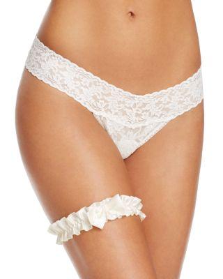 Wedding - Hanky Panky Pearl & Bow Ruched Garter