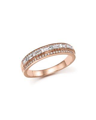 Hochzeit - Bloomingdale&#039;s Diamond Round and Baguette Band in 14K Rose Gold, .40 ct. t.w. - 100% Exclusive