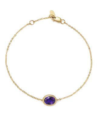 Hochzeit - Bloomingdale&#039;s Amethyst Oval Bracelet in 14K Yellow Gold - 100% Bloomingdale&#039;s Exclusive