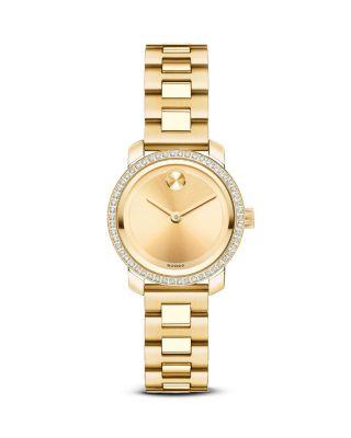 Wedding - Movado BOLD  Yellow Gold Ion-Plated Stainless Steel Watch with Diamonds, 25mm
