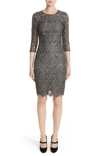Hochzeit - St. John Collection Plume Embroidered Lace Dress 