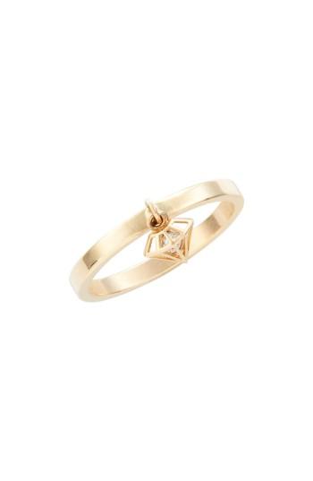 Wedding - Poppy Finch Hidden Diamond Dangle Ring 