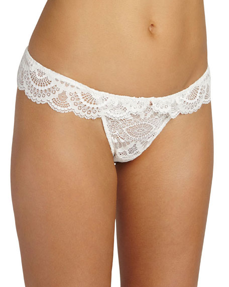 Свадьба - Marry Me Lace Thong, White
