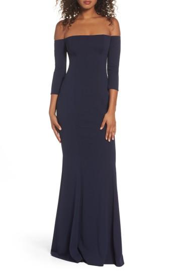 Mariage - Katie May Three-Quarter Sleeve Off the Shoulder Gown 