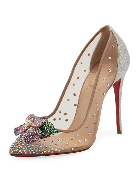 Mariage - Feerica Crystal-Embellished Red Sole Pump