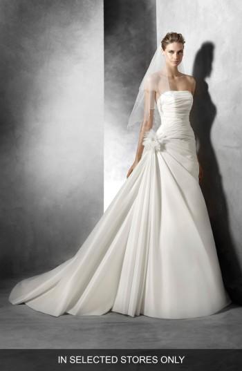 Wedding - Pronovias Semilla Strapless Ruched A-Line Gown (In Selected Stores Only) 