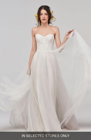Свадьба - Willowby Mariposa Strapless Appliqué Net & Tulle Gown (In Selected Stores Only) 