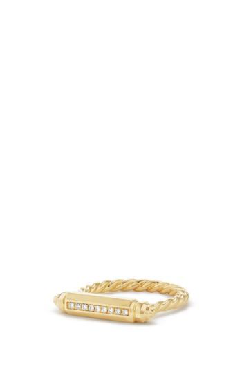 Hochzeit - David Yurman Barrels Ring with Diamonds in 18K Gold 
