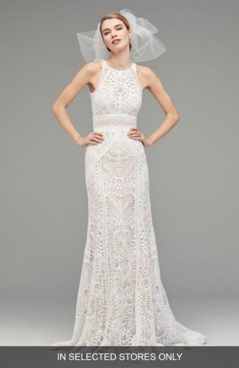 Mariage - Watters Vendela Sleeveless Empire Waist Lace Gown 