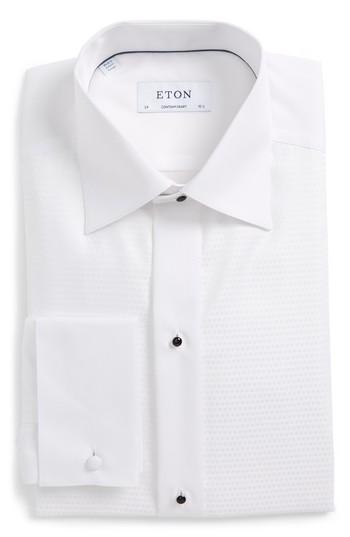 زفاف - Eton Contemporary Fit Jacquard Dot Tuxedo Shirt 