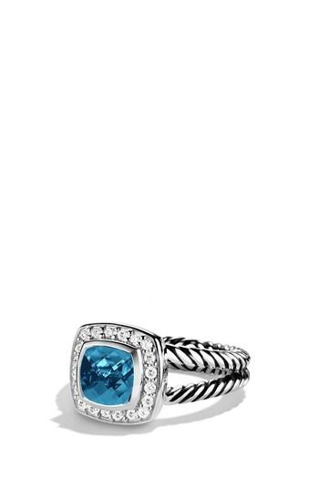 Wedding - David Yurman Split Shank Ring with Hampton Blue Topaz and Diamonds 