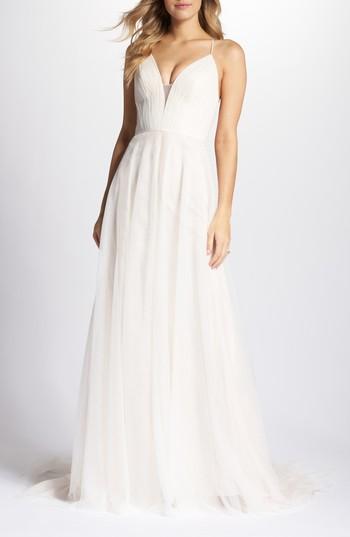 Hochzeit - Ti Adora by Allison Webb Plunging A-Line Gown 