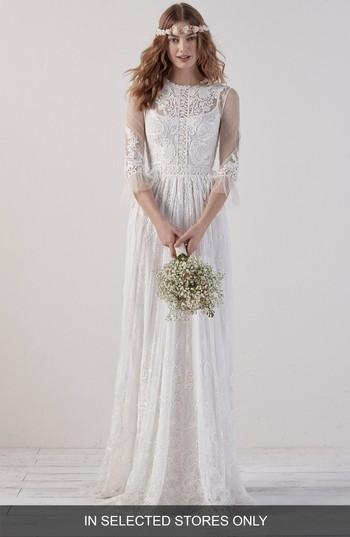 Wedding - Pronovias Edet Boho Lace Gown 