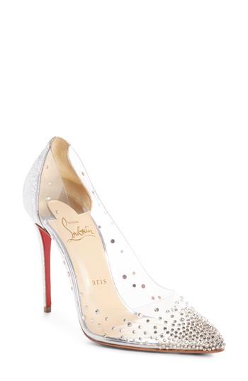 Mariage - Christian Louboutin Degrastrass Clear Embellished Pump (Women) 