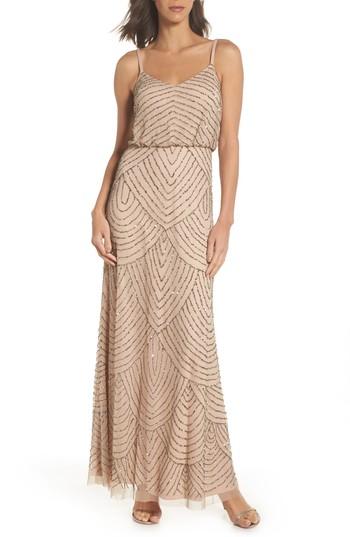 Mariage - Adrianna Papell Embellished Blouson Gown (Regular & Petite) 