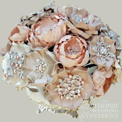 Wedding - Vintage Wedding Bouquet ♥ Handmade Custom Vintage Brooch Wedding Bouquet