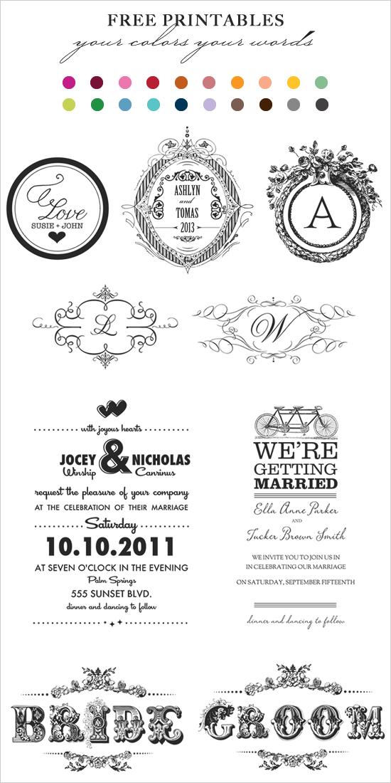 Wedding - Free Printables