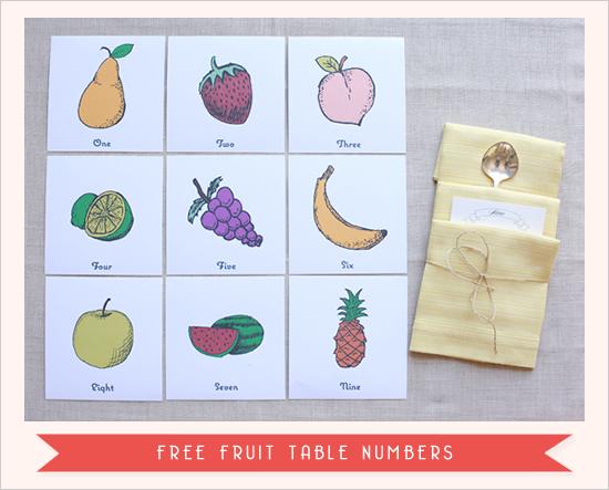 Hochzeit - Fruit Table Numbers