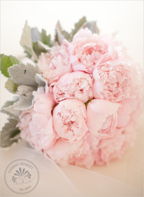 زفاف - باقة الزفاف الوردي الفاوانيا