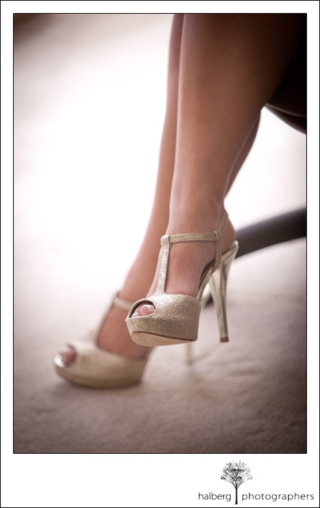 Mariage - Or scintillante, chaussures de mariage à brides ♥ Hauts talons