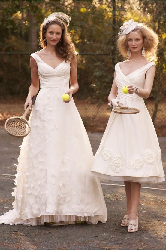 Wedding - Ivory white long and short wedding dresses