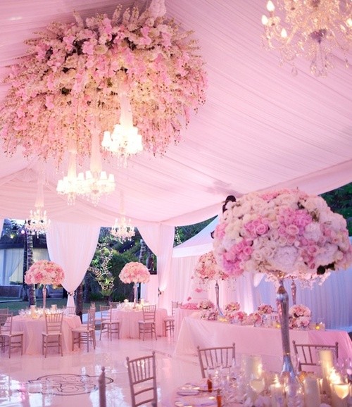 زفاف - شاحب طاولات الزفاف الوردي