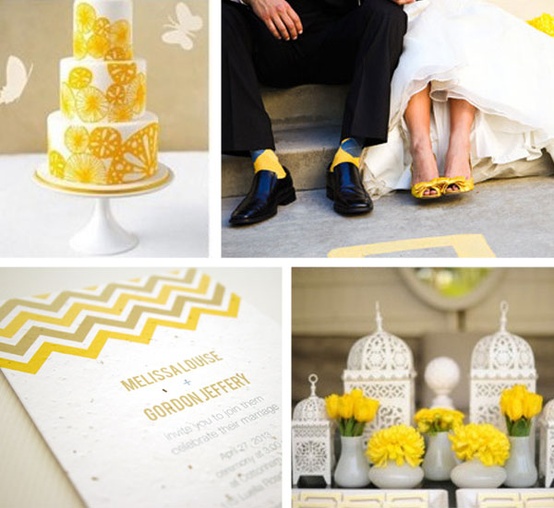 Свадьба - Подсолнечное желтого цвета палитры Свадебные