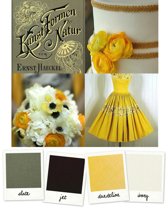 Свадьба - Sunflower Yellow Wedding Color Palettes