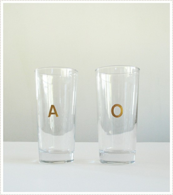 زفاف - DIY الزجاج الخاص بك حرف واحد فقط