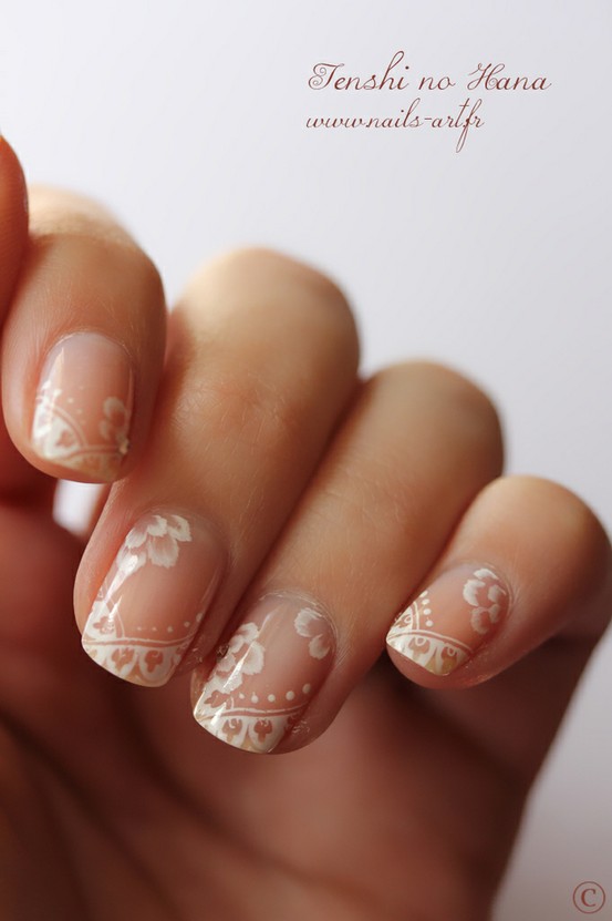 Lace Wedding Nail Designs