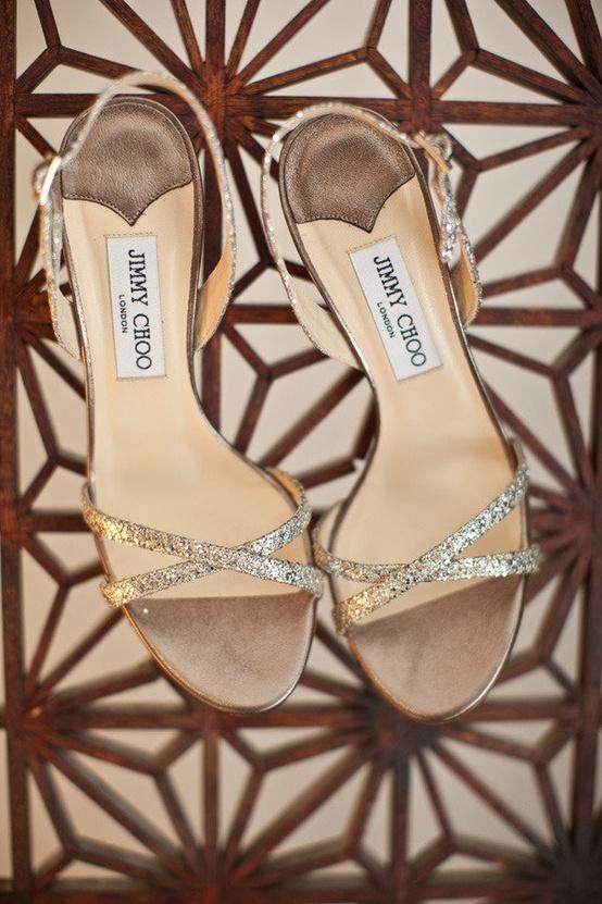 Wedding - Sparkly Strappy Wedding Sandals 