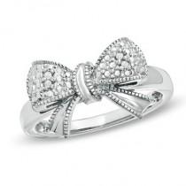 wedding photo - Gorgeous Diamond Bow Ring 