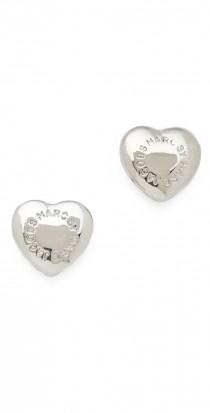wedding photo - Logo Heart Stud Earrings