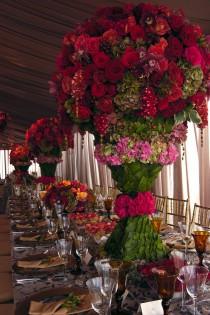 wedding photo - Décoration florale de mariage Tableau ♥ étonnants Centres florales de mariage
