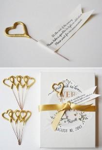 wedding photo - Gold Heart Sparklers