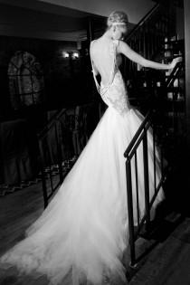 wedding photo -  Backless wedding gown