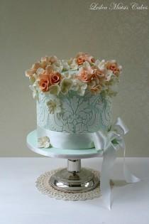 wedding photo - Peach Roses And Hydrangea