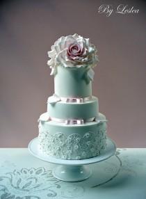 wedding photo - Piped Lace And Pink Roses
