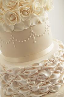 wedding photo - Ivory & Champagne Wedding Cake