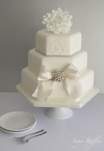 wedding photo - Peony Sparkle Wedding Cake