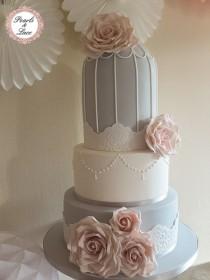 wedding photo - Close Up Dove & Pale Dusky Birdcage