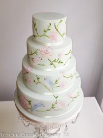wedding photo - gâteau de mariage d'oiseaux d'amour
