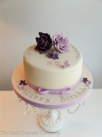 wedding photo - Lilac And Mauve Birthday Cake 3