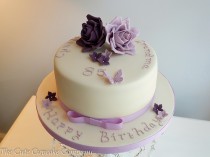 wedding photo - Lilac And Mauve Birthday Cake 2